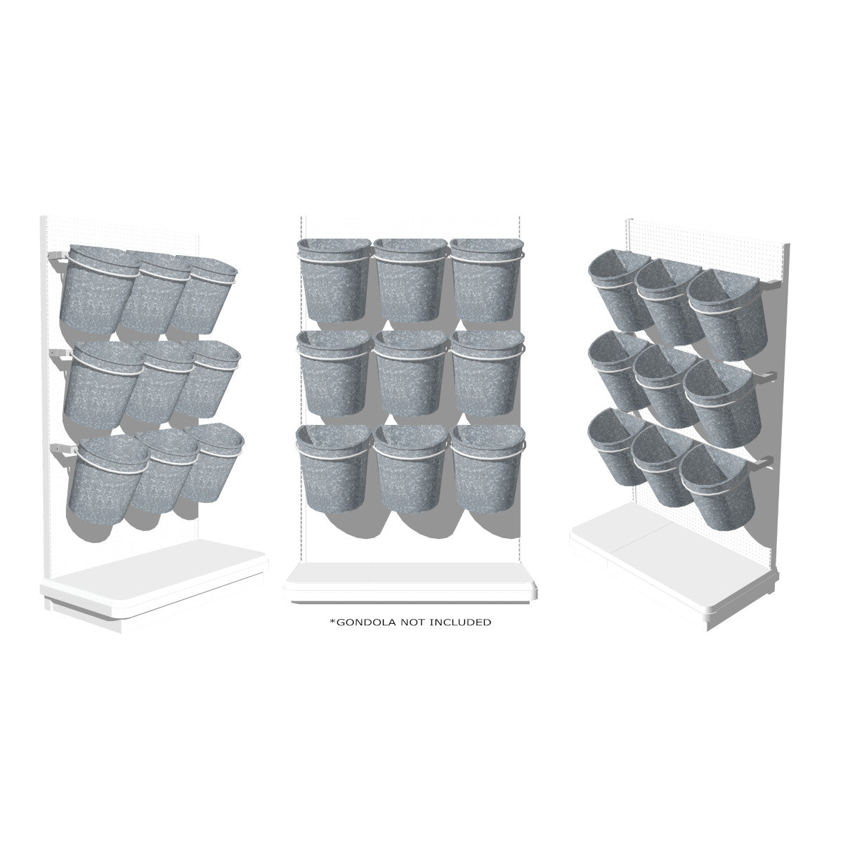 Demo Display: Floral Gondola Retrofit Solution (Round Buckets)