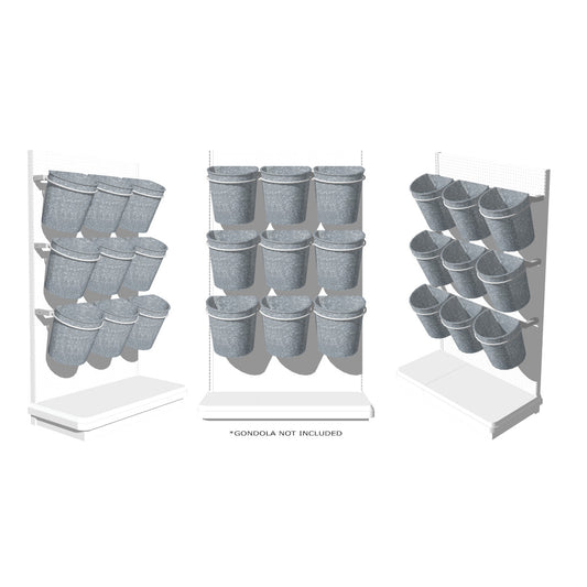 Demo Display: Floral Gondola Retrofit Solution (Round Buckets)